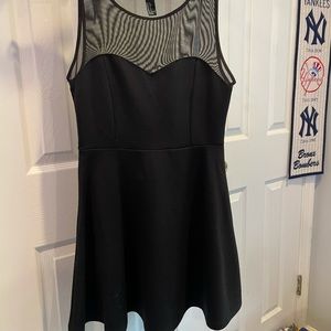 Black forever 21 dress with sheer top - size small